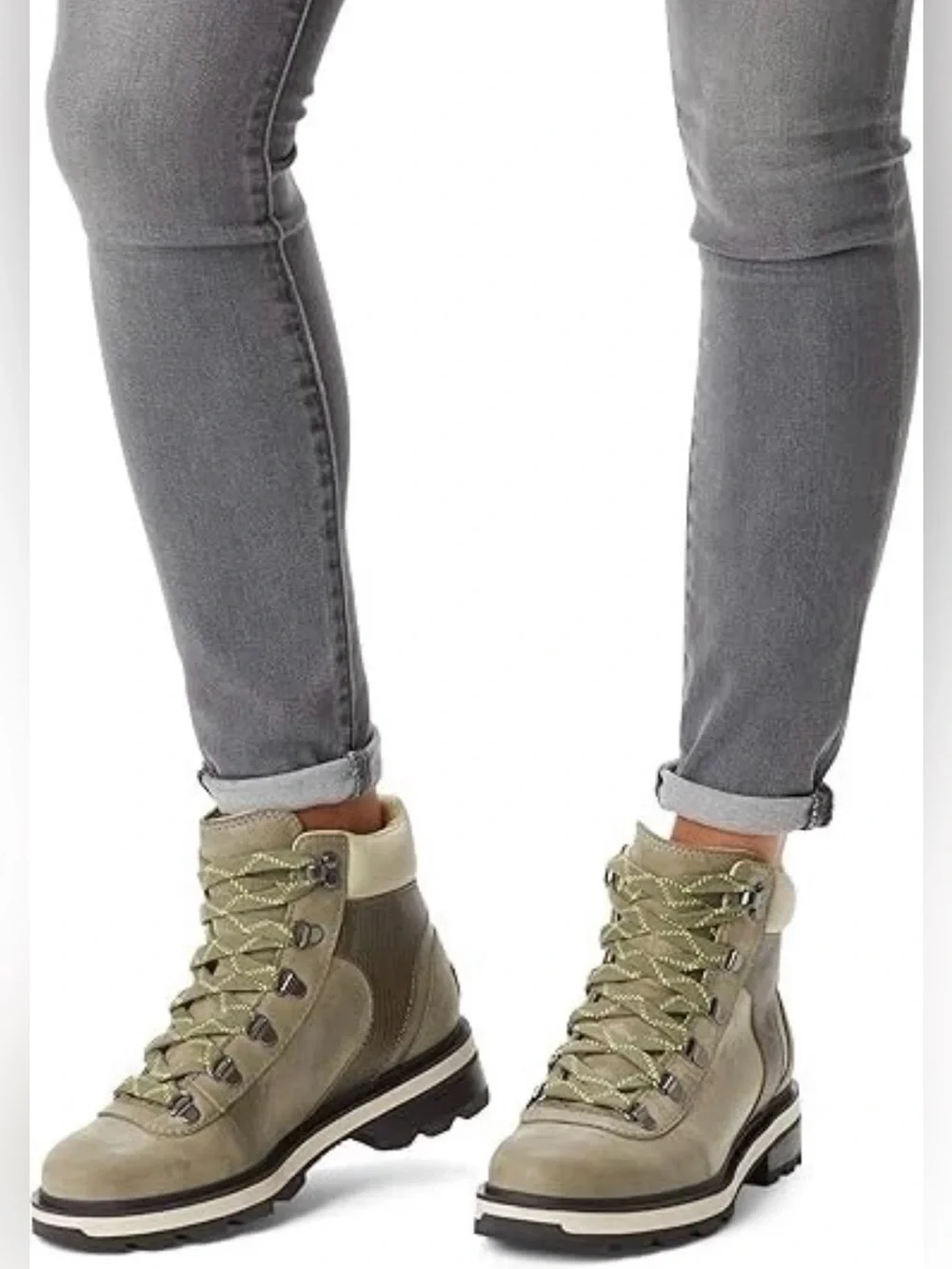 Sorel Women's Lennox Hiker STKD Boot Stone Green/Laurel Leaf size 9